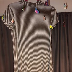 Striped Short Sleeve Dress